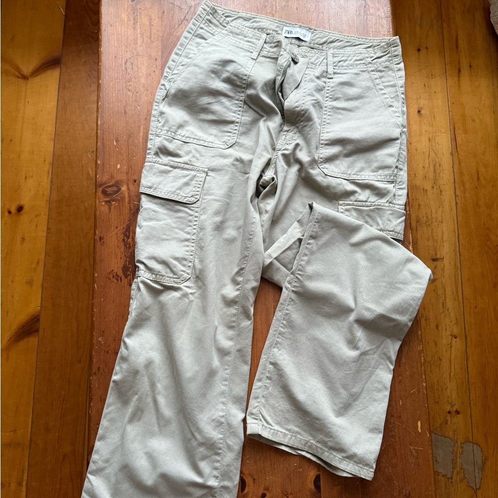 Zara Light Khaki Cargo Pants